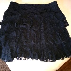 Patrice Breal Lace Layered Mini Skirt